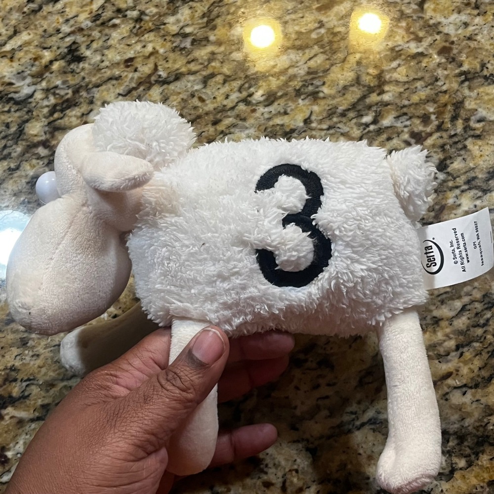 Serta Counting Sheep #3 Plush White Advertising Collectible Stuffed Animal 8" - Picture 5 of 8